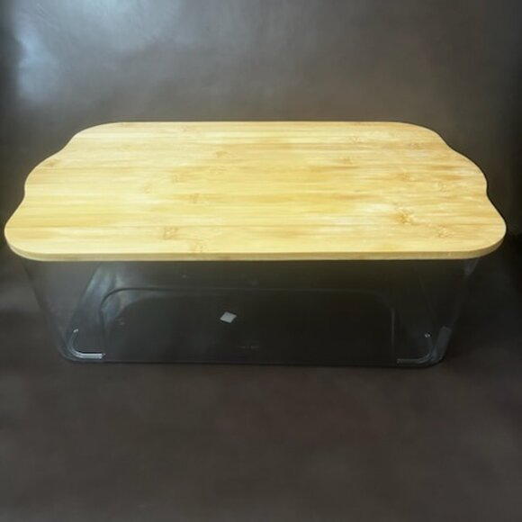 NWT Clear Acrylic Closet Storage Organization Box Container With Bamboo Lid . - Picture 4 of 12